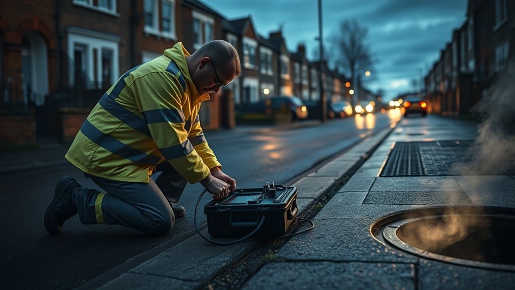 No-dig underground leak detection equipment in Worcester Park